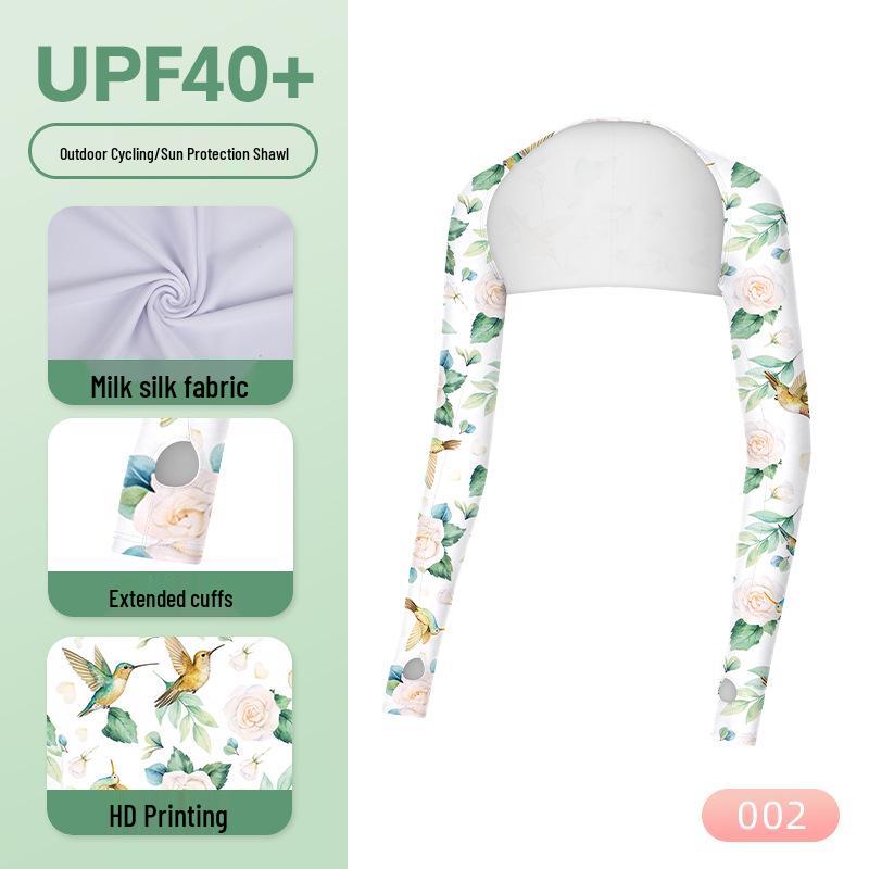 Chal y mangas de seda de hielo para mujer con protección UV
