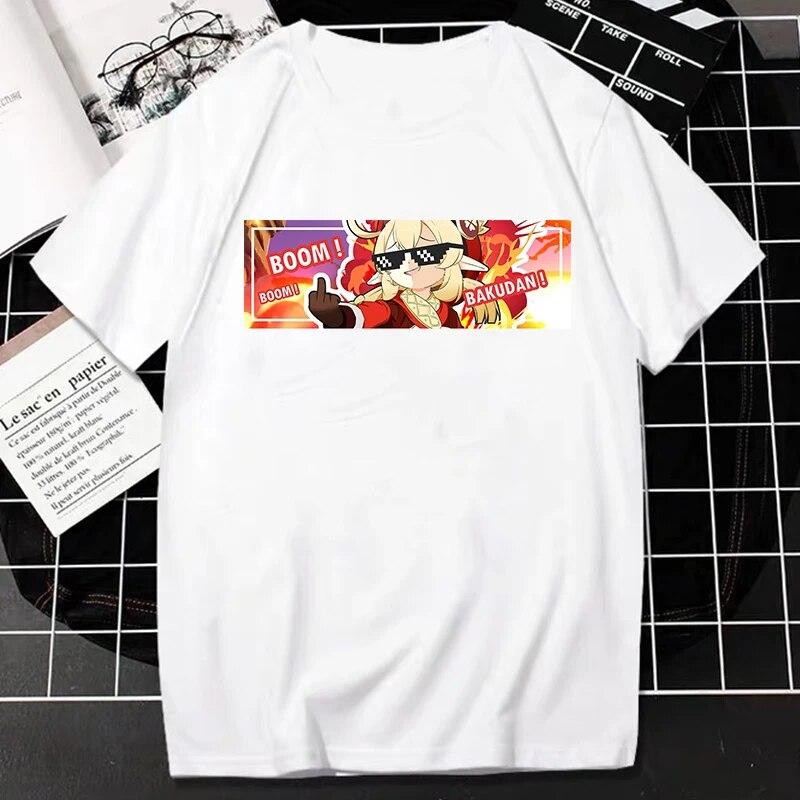 Genshin Impact TShirt Kawaii Games Character Cartoon Graphic Tops Women Harajuku Fashion Streetwear Casual Oversized Camisetas