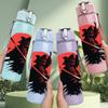 1PC Samurai Warrior Silhouette 750ml Color Plastic Sports Water Bottle Leakproof Flip Straw Lid Suitable for Sports Office Home Use