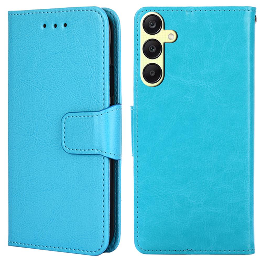 

For Samsung Galaxy A25 5G (Global) (161.0 x 76.5 x 8.3mm) Case PU Leather Phone Cover Wallet Baby Blue