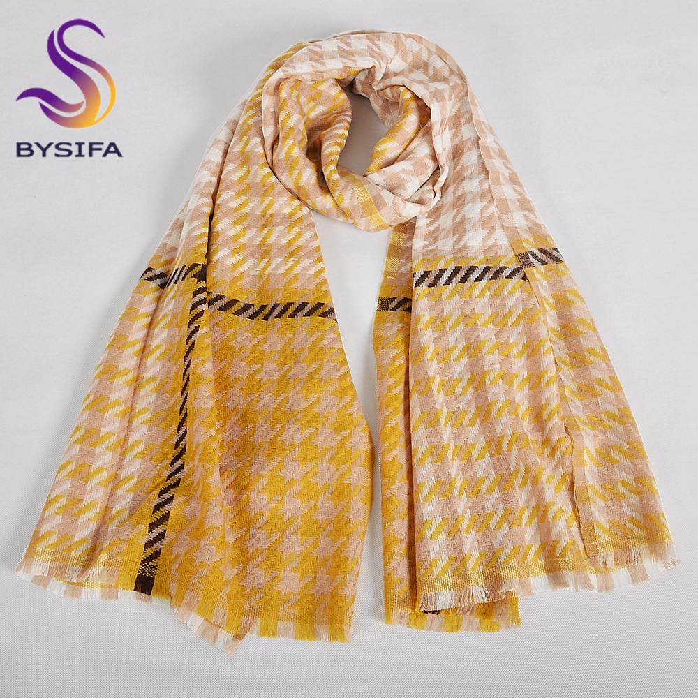 

Green Yellow Plaid 100% Wool Scarves Pashmina Thicken Women Winter Soft Long Scarf Shawl Fashion Short Tassel Warm Neck Scarf