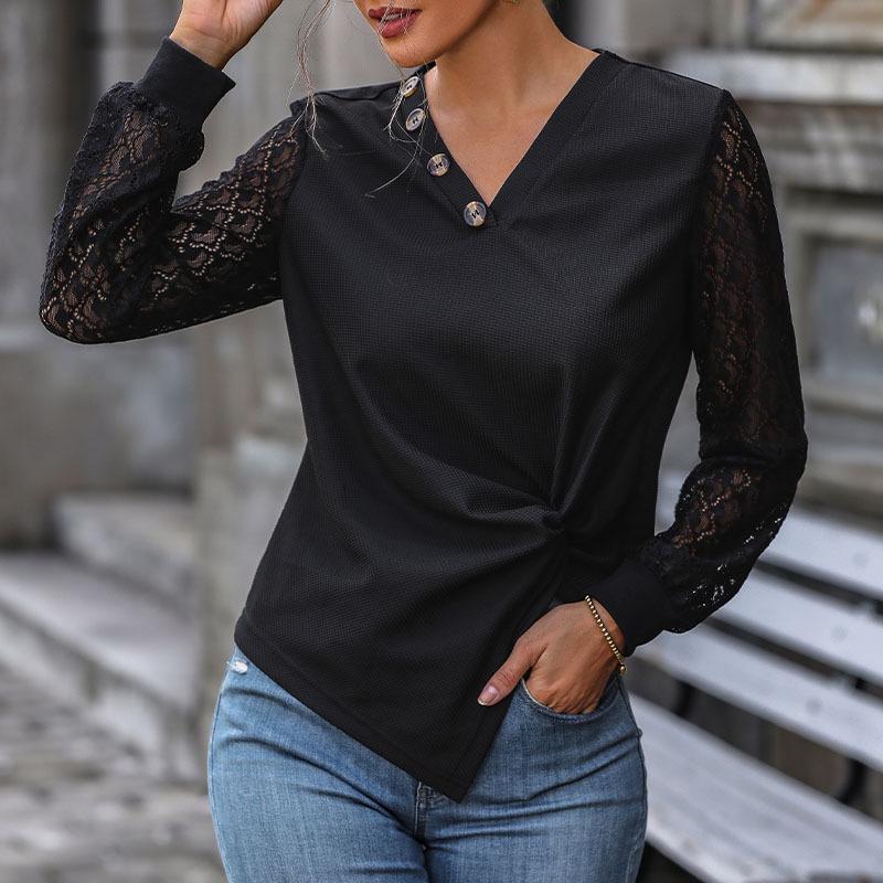Autumn 2025 Women's European & American Fashion: Black Long-Sleeve Knit Top