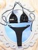 Triangle Strap Pearl Sexy Bikini Split Swimsuit