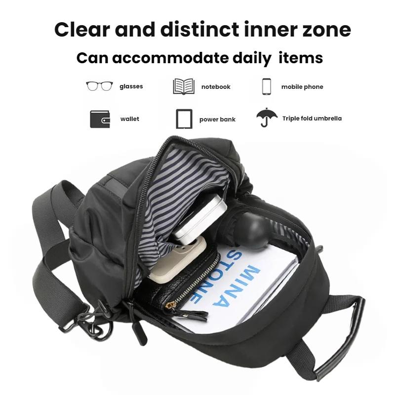 Multi Functional Men'S Shoulder Bag With Adjustable Shoulder Straps, Suitable For Hiking Chest Bags, Commuting Bags, Sports Bags