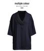 2025 Men's Summer Loose V-neck Knit T-shirt - Casual Short Sleeve, Plain Color Sports Tee