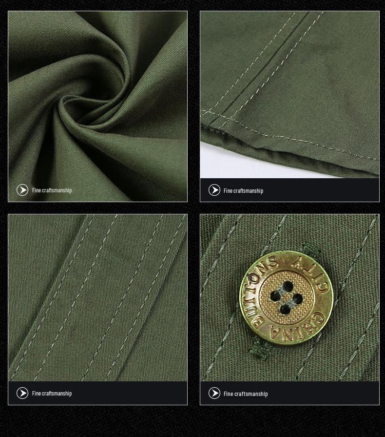 Pánská outdoorová bavlněná pracovní košile s krátkým rukávem, nežehlivá