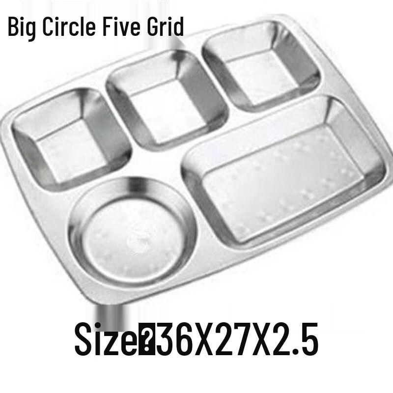 304 Stainless Steel Divided Lunch Tray