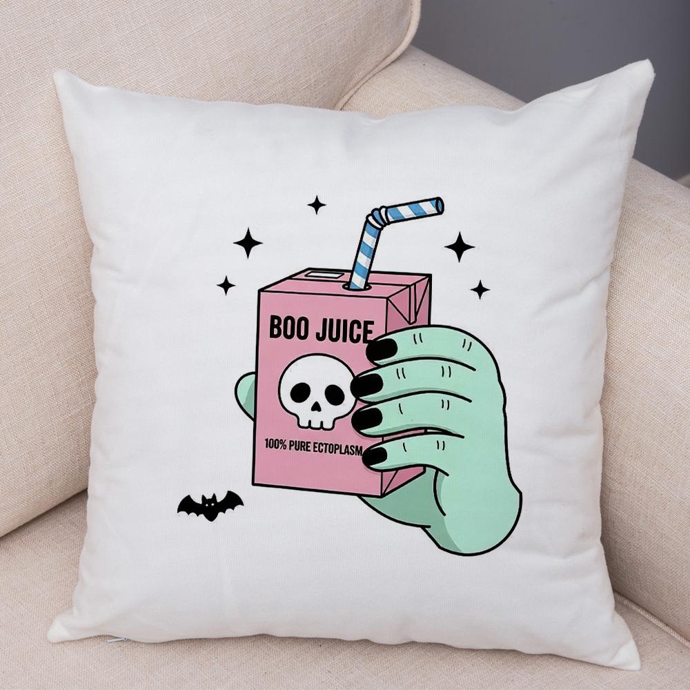 Witch Vibes Pillowcase Double Print Spooky Cats Cushion Cover Soft Plush Magic Potions Pillowe Case for Sofa Home Car