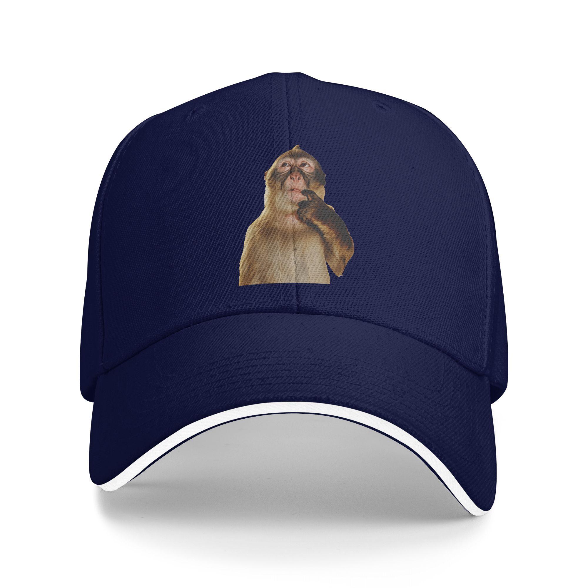 

Thinking Monkey Meme Baseball Cap y2k Cool Unisex Adult Trucker Hat SunProof Design Kpop Rock Baseball Caps Birthday Present One Size