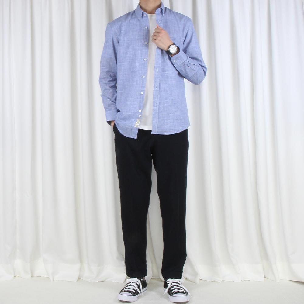 The Shirt Studio Blue Small Check Button-Down Shirt 105