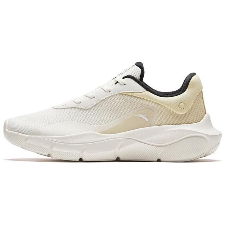 New Anta Anti Slip Wear Resistant Low Top Running Shoes Women's Ivory White Healing Yellow/Black 922347792-4