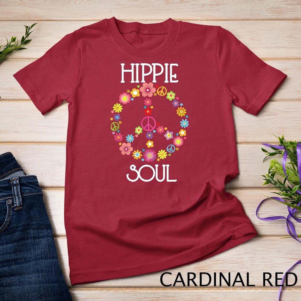 Hippie Soul Flower Power Peace Sign Gypsy Soul 60s 70s Gift Unisex T-shirt 2