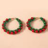 Xmas Tree New Year Earrings Party Festival Wreath Circle Earrings  Women Girls
