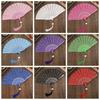 Hand Held Foldable Fan Polyester Hand Held Fan Retro Chinese Style Fan  Dance Props