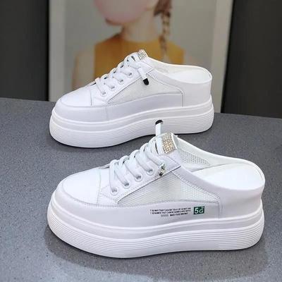 Fashion 2025 Mesh Women's Closed Toe Slippers Summer Breathable Platform Increased Internal Sandals Outdoor Daily Casual Brand Slippers