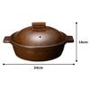Nagatani-en Bistro Steamer Pot, Large, for 2-4 People, Approx. 27cm, Approx. 1800ml Capacity, Can be Cooked Over an Open Fire or Empty, Oven-Safe, Cer