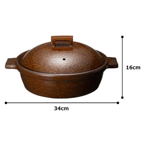 Nagatani-en Bistro Steamer Pot, Large, for 2-4 People, Approx. 27cm, Approx. 1800ml Capacity, Can be Cooked Over an Open Fire or Empty, Oven-Safe, Cer