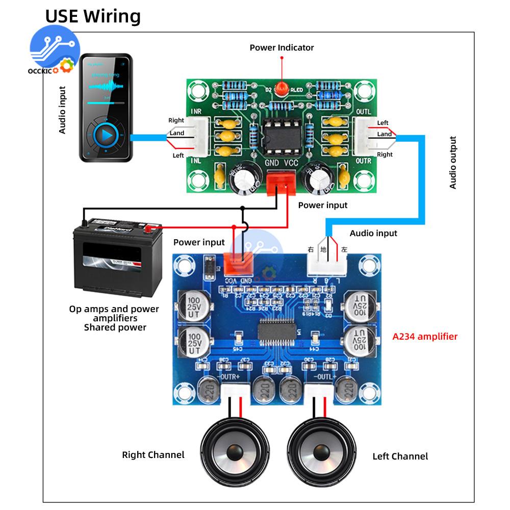 NE5532 Operational Pre-Amplifier Module Digital Audio Front Amplifier Board Preamplifier 5 Times Rate Wide Voltage