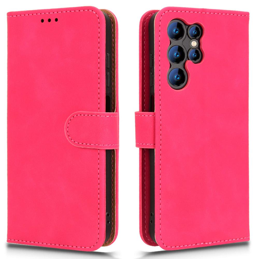 

For Oukitel C61 Leather Case Skin Feel Anti Drop Wallet Flip Phone Cover Rose