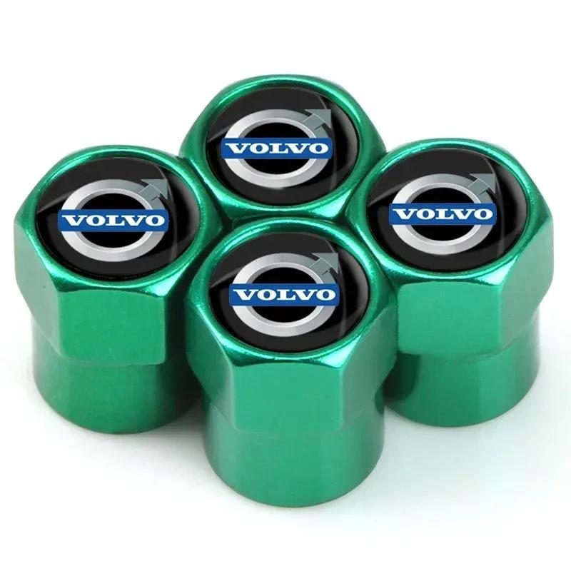 4Pcs Metal Car Tire Valve Caps for Volvo XC40 XC60 XC90 S60 S90 V50 Anti-dust Wheel Valve Stem Cover Auto Exterior Accessories KF1