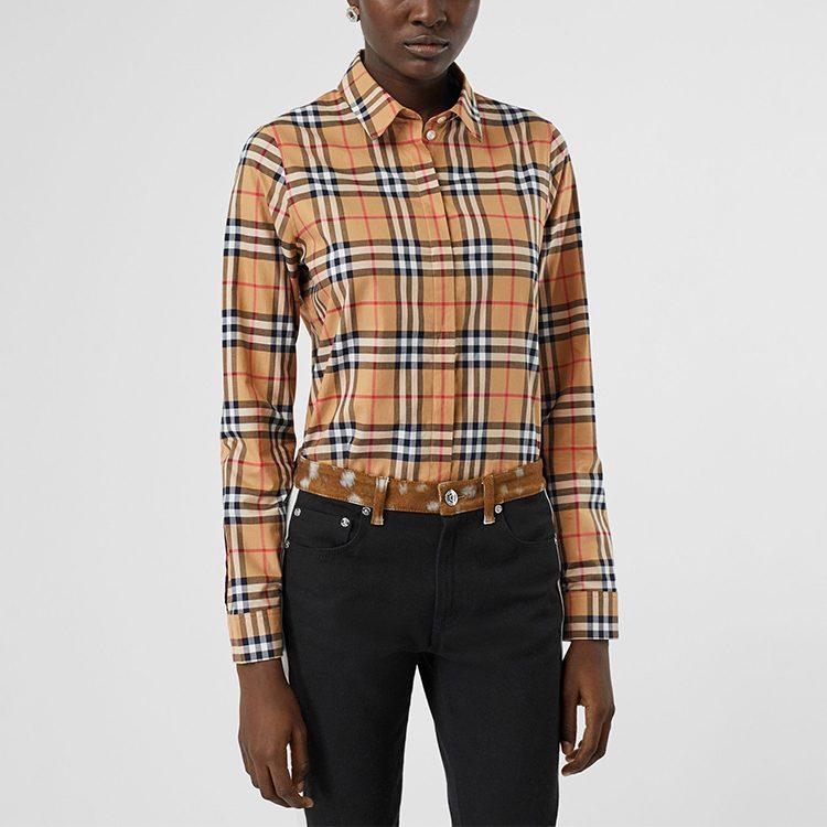 Burberry Shirt Women's Classical Style Yellow 8014010