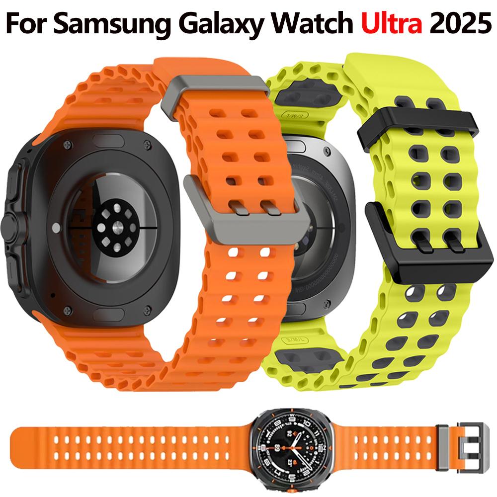 Cinturino Morbido in Silicone per Samsung Galaxy Watch 8 Ultra 2025 47mm Braccialetto Originale per Galaxy Watch 8-7 Ultra 47mm Cinturino Oceanico