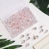 100pcs Rose Gold Thumb Tacks Large Size with Clear Round Head Elegant Designs Tacks Set for Bulletin Boards & Crafts