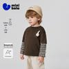 Minibala Boy's Long-Sleeve Fake Two-Piece T-Shirt with Cute Doll