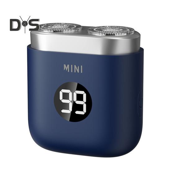 

Мини-электробритва с цифровым дисплеем, USB-перезаряжаемая, водонепроницаемая, с двумя головками, портативная, для путешествий, бритва для мужчин, триммер для бороды, инструмент для удаления волос синий