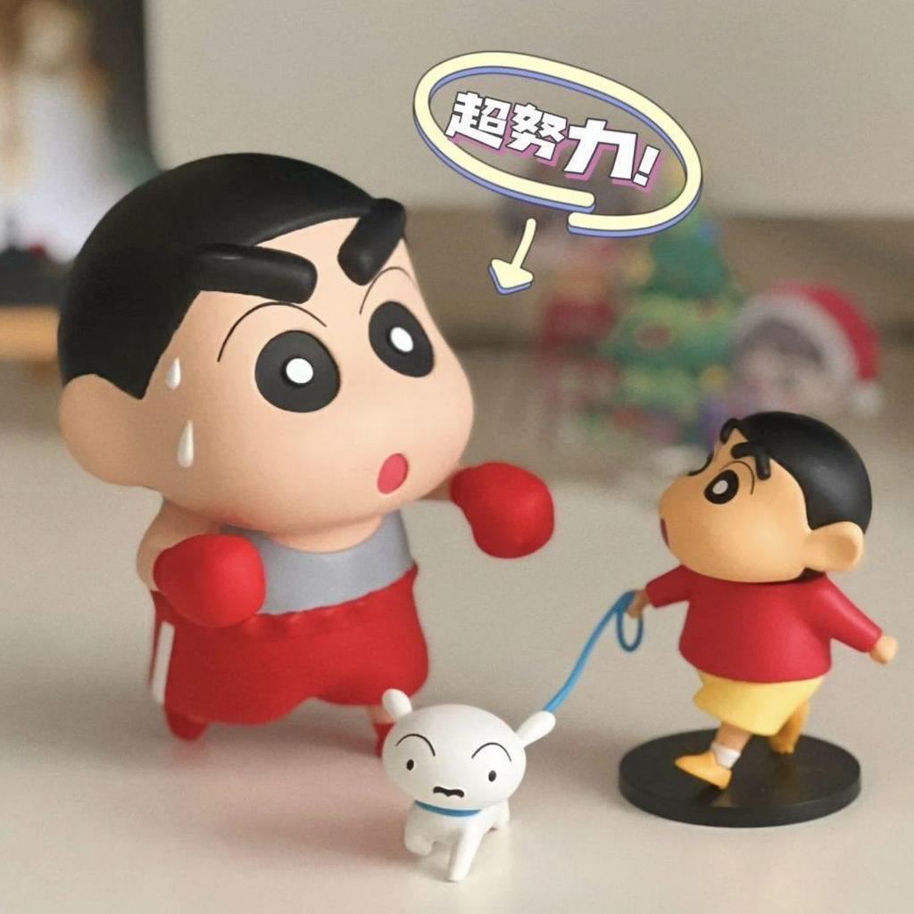 Crayon Shin-chan Boxing Figure Trendy Toy Doll: Cute Desktop Ornament & Birthday Gift