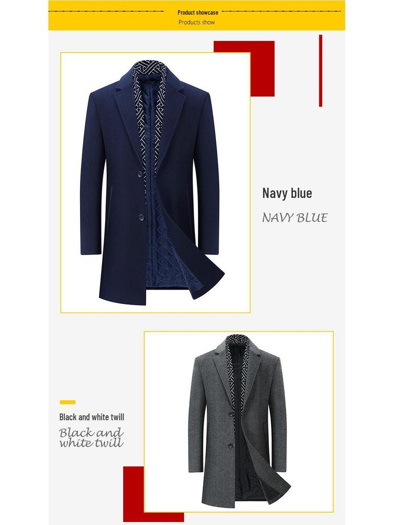 2025 Men's Wool Trench Coat: Autumn/Winter Mid-Length Business Casual