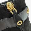 Great LOUIS VUITTON Short Boots Black Suede Leather Women 36.5 Used