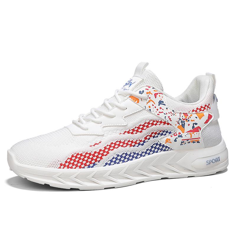 

Мужская повседневная спортивная обувь Дышащая сетка Низкий верх Удобная Нескользящая Теннис Баскетбол Универсальная Повседневная Мужская Спортивная Обувь 44 белый