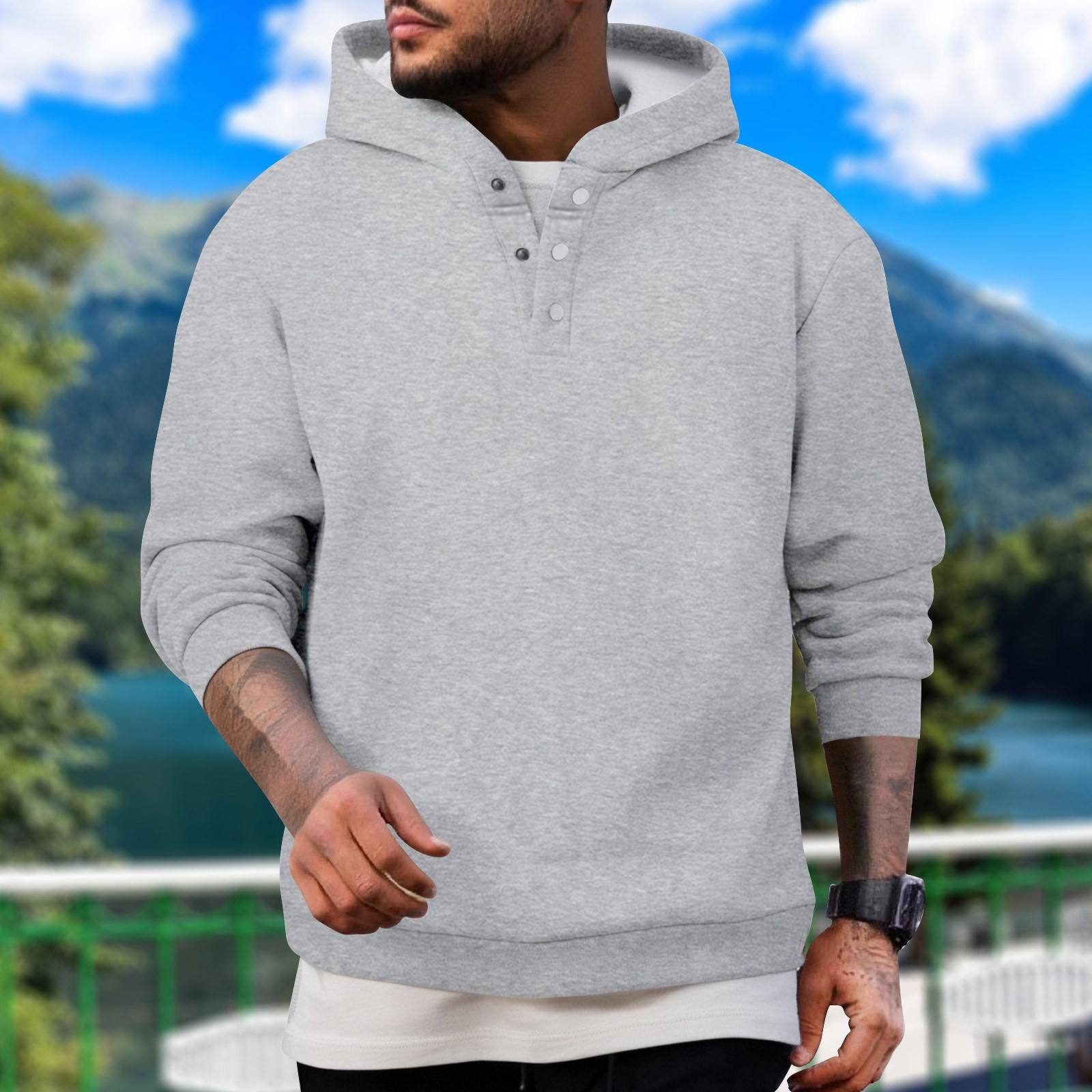 

Мужская повседневная толстовка с капюшоном на молнии до середины, однотонная, свободного кроя, спортивная XL светло-серый