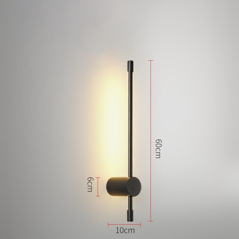 Bedroom Bedside Lamp Strip LED Wall Lamp Simple Modern Staircase Living Room Background Wall Light Hotel Black Gold LED Sconce