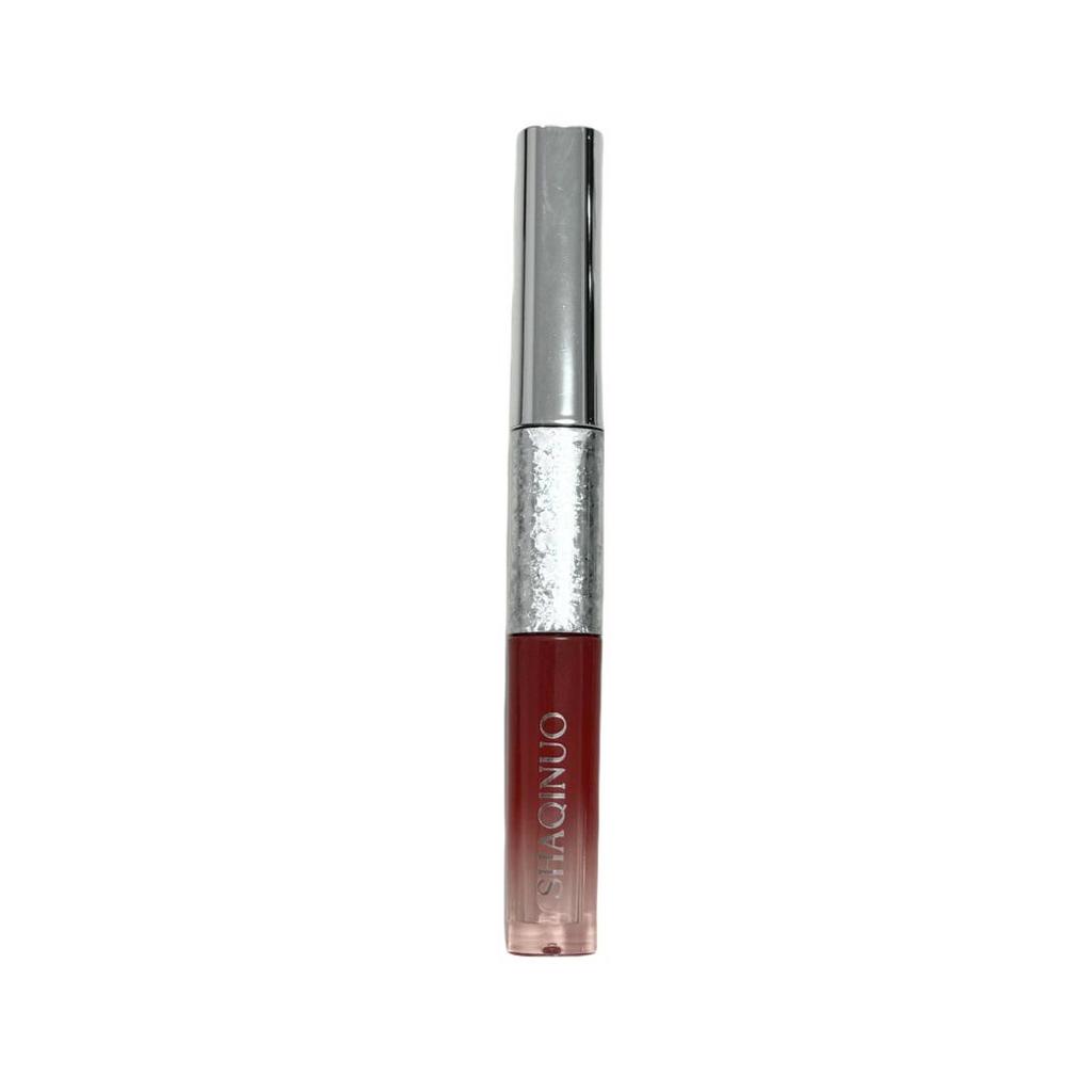 SHAQINUO Shimmering Double-Ended Lip Gloss: Matte Velvet, Mirror Finish, Long-Lasting, Non-Fade, Perfect for Students.