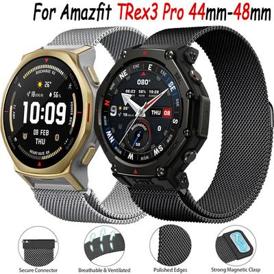 22/20mm Metal Milanese Strap For Amazfit TRex3 Pro 44-48mm/Balance 2/Helio Magnetic Bracelet For Amazfit Active 2 square/Bip 6-5