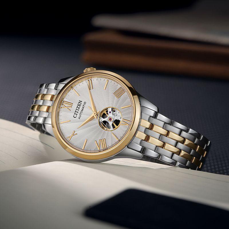 CITIZEN Mechanical Movement Stainless Steel Strap Watch Unisex White Dial NH9136-88A