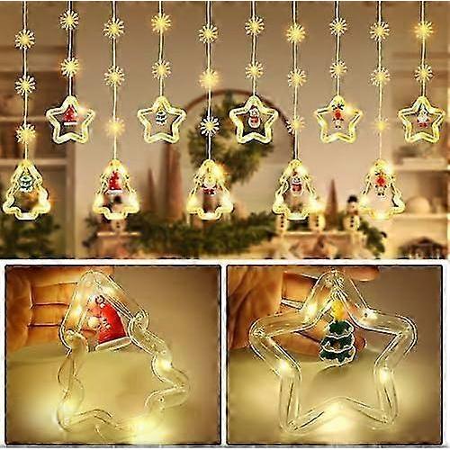 LED Light Curtain with 8 Modes, USB Christmas Decoration for Windows, Mood Lighting for Parties and Interior