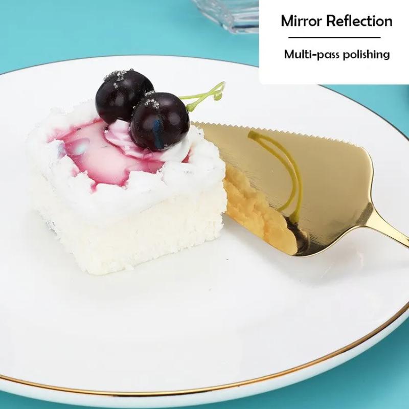 5-piece Stainless Steel Cake Spatula Fruit Two-pronged Fork Dessert Fork Pie Pizza Cheese Splitting Knife Kitchen Baking Tools