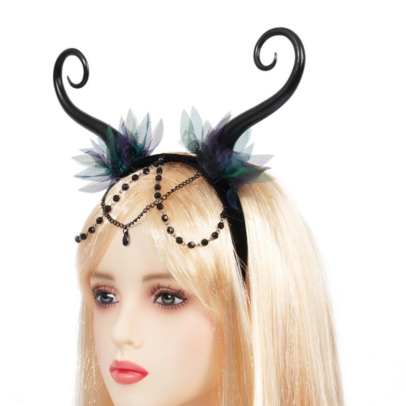 Hexenkostüm Haarreif Gothic Dark Fairy Haarstyling für Live-Show Stirnbänder Gothic Karneval