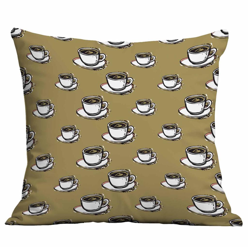 New Coffee Bean Creative Pillow Case Double-sided Printed Home Cafe Cushion Decoration