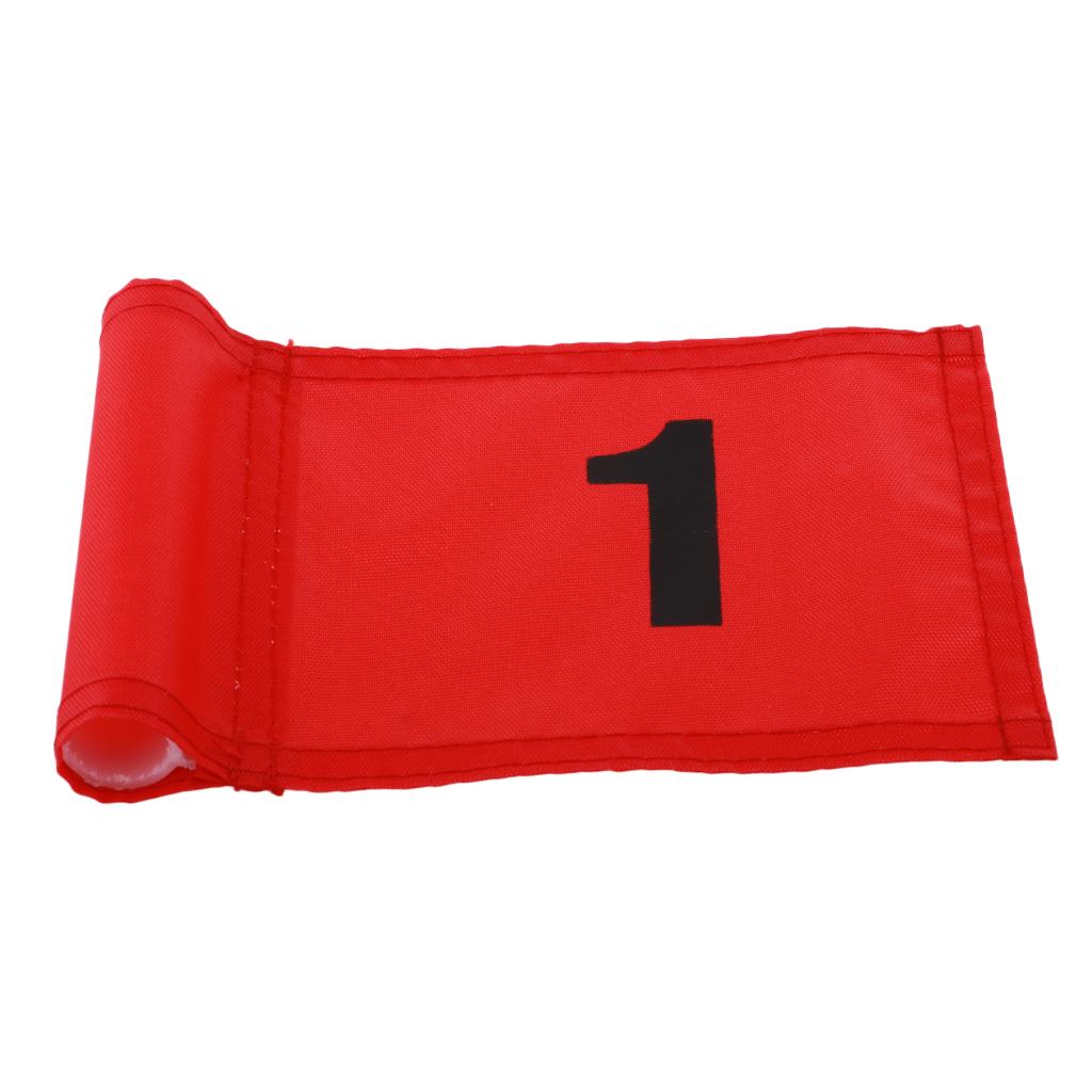 Backyard Garden Golf Course Sports Training Aid Putting Green Hole Pole Cup Pennant 18 , Red with