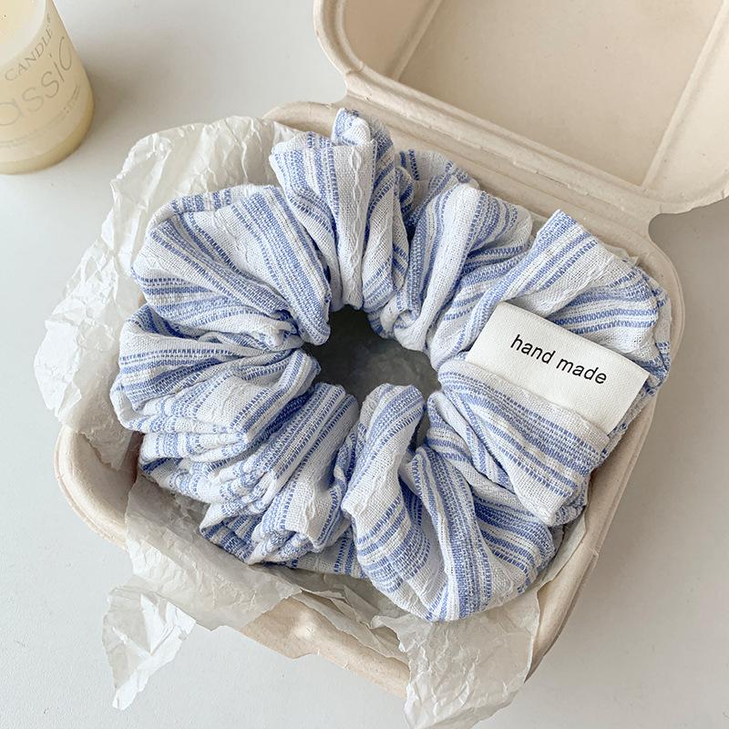 2025 Striped Ball Head Hair Tie: Large Intestine Style for High Ponytails