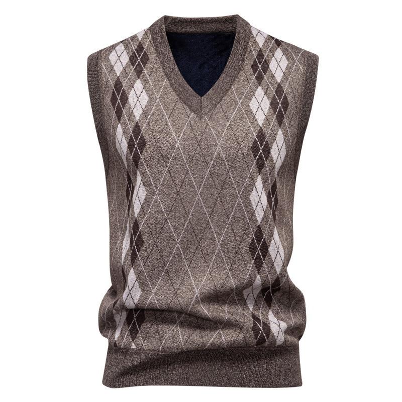 Men S V Neck Slim Fit Fleece Pullover Knit Vest