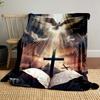 Christian Cross Dove Blanket  Printed Blanket for Living Room Bed Couch Lunch Break Soft Cozy Blanket for Friend's Festival Gift