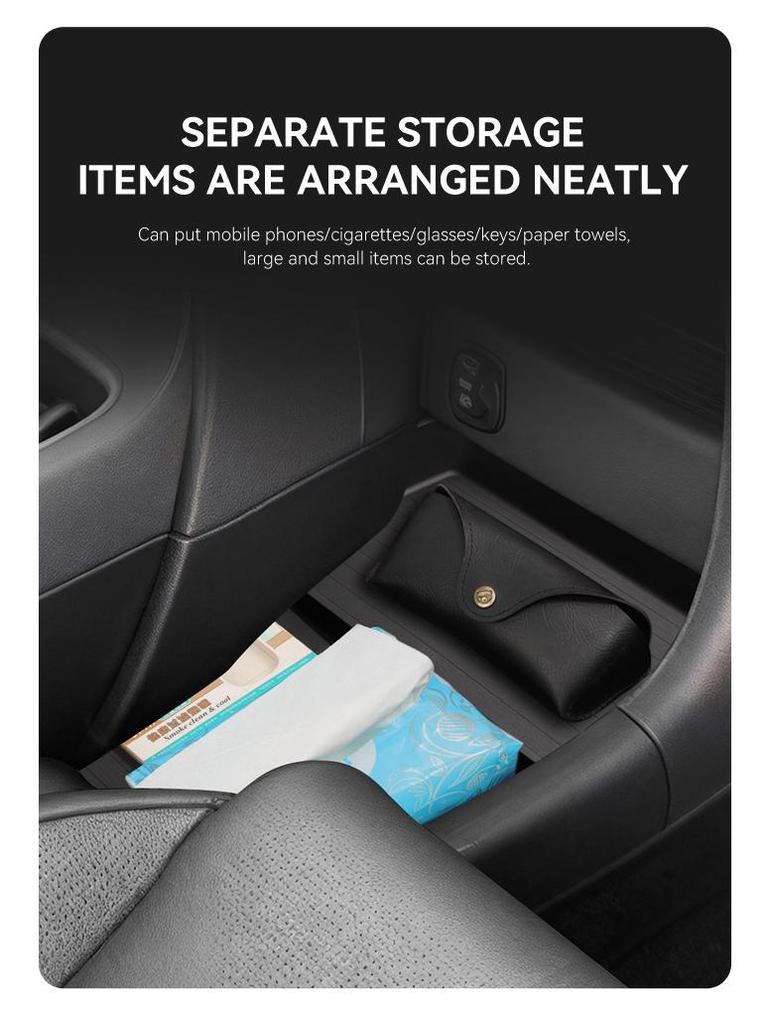 Compatible with 26 Hyundai Palisade Models: Center Console Lower Storage Box Interior Trim Accessories.