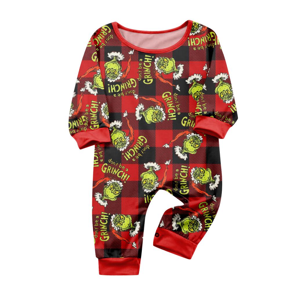 Print Cute Family Set Pajamas, Home Clothes, Family Set Long Sleeve Top Pants Set