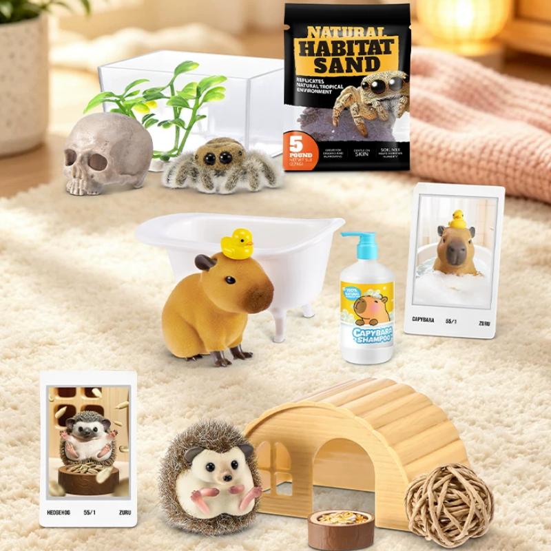 NEW ZURU My Mini Blind Box Flocked Miniature Cute Hedgehog Pet Collectible Toy Desktop Decoration For Adult Collection Hobby