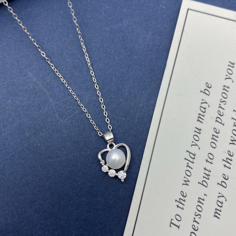 Elegant 2025 S925 Sterling Silver Heart & Freshwater Pearl Necklace for Work & Commute